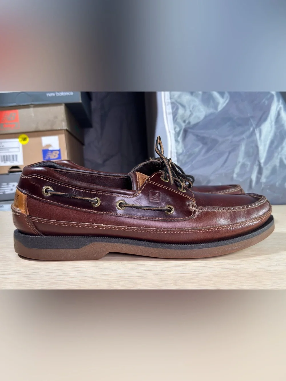 Sperry Top Sider Mako Collection Brown Leather Boat Loafer Shoes Men 10.5 Wide